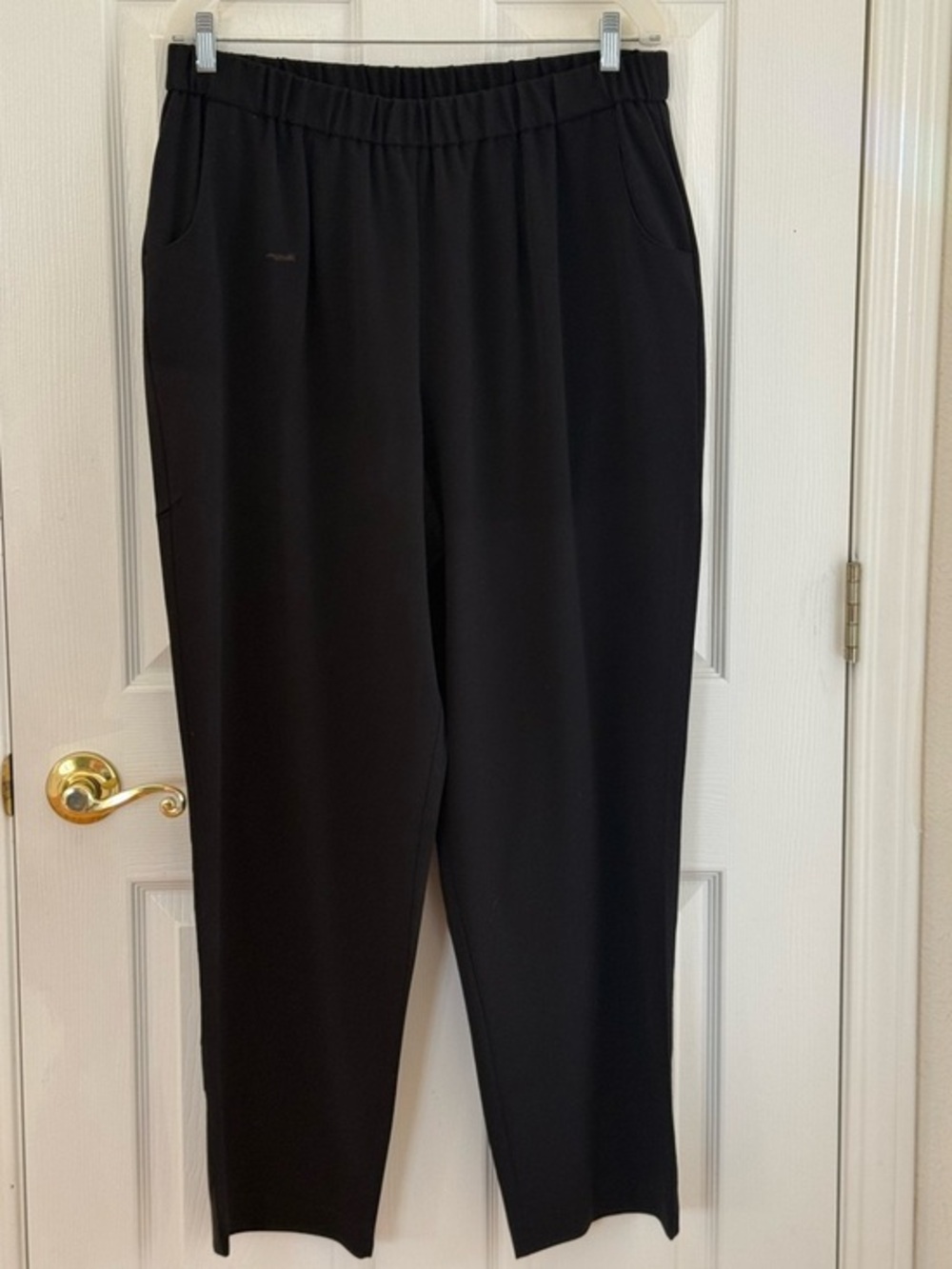 JM Collection Black Elastic-Waist Stretch Slacks